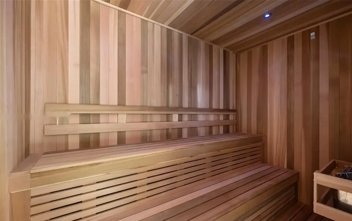 Cedar sauna in the wellness retreat